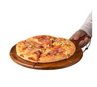 Wisylizv Pizza Cutting Board - 6 rainures | Pizza Wooden Paddle Serving Board | For Home Kitchen Baking Oven Accessories Serving Charcuterie Meat Cheese Bread Fruit
