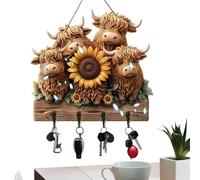 Wisylizv Porte-clés | Avec 4 Crochets Organisateur En Bois 2D - Porte-clés Support Mural - Pour Chambre À Séjour Cuisine Entrée Bureau Cascina Décor Maison Serviette Chapeau
