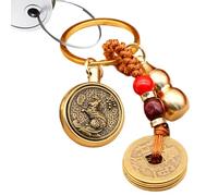 Wisylizv Porte-clés en forme de en laiton - et protection symbolique pour la bonne | Pièce avec 12 motifs du zodiaque | Keychain pour adultes, excellente main d'œuvre et