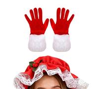 Wisylizv Red Mrs Santa Gloves And Hat | Christmas Kids Cosplay Accessories | Mrs Santa Role Playing Hat & Gloves | For Women Girls Kids Adults Themed Parties Role Play Events Stage Performances