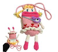 Wisylizv Sac Porte-Téléphone - Bouche En Saucisse Tricotée Mignonne - Pochette Porte-Téléphone Mignonne | Pour Clés Cartes Maquillage Femmes Filles Shopping Voyage Camping Fêtes Cadeaux