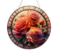 Wisylizv Sun Catchers - Fenêtre intérieure - 20 x 20 cm San 2D Acrylique Auto Pendentif | Effet coloré | Ornements artistiques de décoration de fenêtre colorée pour voiture, maison et jardin
