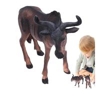 Wisylizv Wildeiest Model - Jouet Animaux de la Jungle Africaine - Bête Sauvage - Ornement réaliste pour - Figurine d'animaux Sauvages éducatifs pour Le Temps de Jeu et l'apprentissage