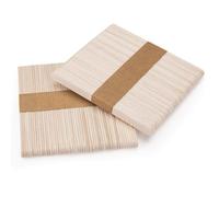 WISYOK 100pcs Bâtonnets de Glace, Batonnet Bois Couleur Naturelle, Bâtons de Glace en Bois, Abaisse Langue Adulte, Bois pour Bricolage patule Bois Epilation, Idéal pour bricoler et décorer - 114x9mm