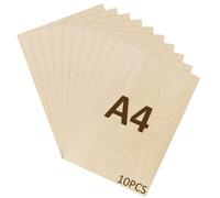 WISYOK 10pcs Contreplaqué 2mm, Planche Bois A4, Feuille de Bois Rectangulaire, Plaque Bois Brut, Bois Brut Non Finie, Panneau Feuille Découpe Laser pour Pyrogravure, Gravure, DIY - 30 * 21cm