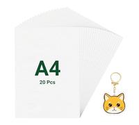 WISYOK A4 Plastique Fou, 40pcs Papier Fou, dessiné à la main | Plastic Fou Transparent, 0.3mm, Mate, Shrink Plastic pour Cadeau fete des peres, Activité manuelle adulte, Bricolage enfant