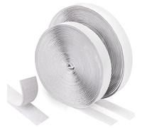WISYOK Scratch Autocollant Double Face 8M, Scratch Adhésif Puissant, Shearable Bande Scratch Autocollant, Bande Agrippantes Polyvalent, Hook Loop Rubans pour Ménage, Bricolage Et l'artisanat - Blanc