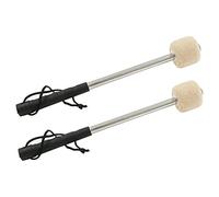Wisyurt 2 Maillets de Tambour en Acier Basse de 12,5 Pouces, Baguettes de Tambour en Feutre de avec PoignéE en Acier Inoxydable, Maillets de Tambour en AntidéRapants