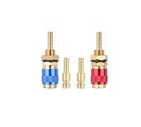 Wisyurt 2 PièCes 6Mm Refroidi à L' Refroidi à L'Air Gaz Adaptateur D' Connecteur Raccord pour Prise de de Soudage TIG, Bleu + Rouge