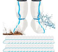 Wisyurt 32 Pièces Couvre-Bottes et Couvre-Chaussures Jetables en Plastique Couvre-Bottes Longs Couvre-Chaussures de Pluie Imperméables pour et Femmes