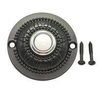 Wisyurt Bouton de Sonnette Rond, Bouton de Sonnette Filaire en Métal Noir Éclairé LED, Remplacement de Sonnette en Fer Solide, Lumière Blanche Chaude.