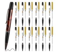 Wisyurt Lot de 12 stylos à bille en bois - Ensemble de stylos à bille rotatifs - Bricolage - Fournitures de classe A