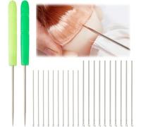 Wisyurt Lot de 2 outils pour perruque de poupée et 20 supports en acier inoxydable de 1,27 à 1,6 cm