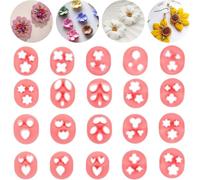 Wisyurt Lot de 20 emporte-pièces en argile polymère pour boucles d'oreilles - 20 formes - Motif floral, cœur - Pour la fabrication de bijoux
