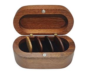 Wisyurt Porte- de Guitare avec 4 MéDiators en Bois, PréSentoir de en Bois Naturel, Mini-BoîTe de Rangement pour Guitare