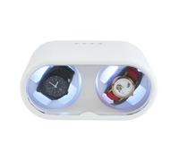 Wisyurt Remontoir de montres à 2 emplacements pour montres - Boîtier de rangement mécanique - Moteur silencieux - Blanc