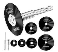 Wisyurt Roue de Coupe pour Perceuse 1/4 Pouce Hex Shank Rotary Drill Saw 6Pcs Lames de Scie HSS pour Outils Rotatifs