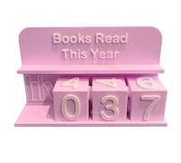 Wisyurt Suivi de Lecture 3D Défi Décor de Bibliothèque Livre Compteur de Livres Cette Année, Cadeau de Défi de Lecture, Panneau de Nombres - Rose