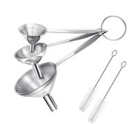 Witbicg Entonnoir Cuisine, 3 Pièces Entonnoir Essence Antonoire De Cuisine Entonnoir Inox Entonnoir a Piston, Avec 2 Brosses De Nettoyage Pour Le Transfert De Liquides et De Poudres