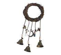 Witch Bells, Wind Chimes, Handcrafted Rustic Cast Iron Door Hanger Decoration, All-Weather Outdoor Garden Accent, Porch Ornament for Halloween Festival Showcase on Front Entry
