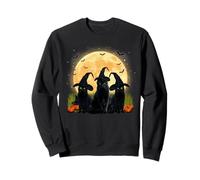 Witch Black Cat and Full Moon Pumpkin Halloween Costume Sweatshirt