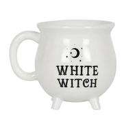 Witch Brew Tasse à café d'Halloween en céramique - 200 ml Adorable tasse sur le thème de la potion de la sorcière avec slogan anglais amusant pour le thé, le chocolat chaud (blanc)
