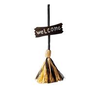 Witch Broom, Dancing Halloween Prop, Animated Floating Decor, Interactive Light Up Feature with Spooky Sounds, Battery Operated for Outdoor Porch Party Trick or Treat Display 25.98x9.84 Inches