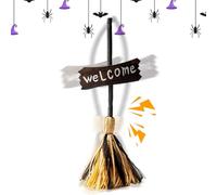 Witch Broom Prop, Dancing Broom, Animated Floating Design, Light-Up Spooky Sound Effects, Motion Sensor Activation, for Halloween Party Outdoor Porch Decoration 66x25cm/25.98x9.84 inches