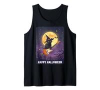 Witch Cat Playing Guitar Cat Halloween Cat Kitten Lover Kids Débardeur
