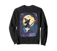 Witch Cat Playing Guitar Cat Halloween Cat Kitten Lover Kids Sweatshirt