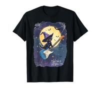 Witch Cat Playing Guitar Cat Halloween Cat Kitten Lover Kids T-Shirt