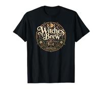 Witch Coffee Celestial Moon Floral Art Femme T-Shirt