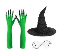 Witch Costume - Witch Hat And Cape | Halloween Kids Costume | Wizard Cloak Outfit | Magcal Dress Up Robe | Role Play Props For Cosplay Girls Festival Masquerade Gathering Home Outdoor Travel Fans