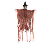 Witch Decor, Spooky Decor, Witch Silhouette Lighted Cauldron Animatronic Figure Floating Hats, Scary Ornaments for Bedroom Indoor Farmhouse Patio Porch Yard Haunted House 37.8x23.62inches