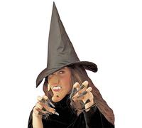 "WITCH" dress-up set (hat, nose, chin, denture, nails) -