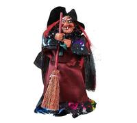 Witch Figurine, Halloween Witch Figurines, 3.15x2.36x6.5 Inches Decorative Sculpture, Spooky Vintage Figure with Broom for Dorm, Living Room, Parties, Home, Bookshelf, Apartment, Fireplace, Porch
