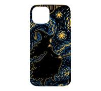Witch Flying Tarot Carte Halloween Nuit étoilée Fille Femme Coque pour iPhone 15 Plus