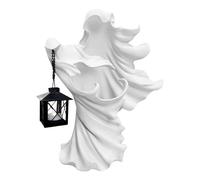 Witch Ghost Statue with Lantern, Halloween LED Ghost Statue Decoration, Horrifying Hell Messenger, Suitable for Home and Office(White,B)