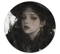 Witch Girl 1000 Piece Round Puzzle Portrait-Puzzle Jigsaw Puzzle for Adults and Kids, Challenging & Brainteasing Stress Reliver Family Educational Games 1000pcs (67.5x67.5cm)