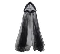 Witch Halloween Cloak - Long Mesh Hooded Cape | Dark Gothic Cosplay Costume