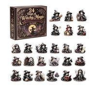 Witch Halloween Countdown Calendar, 24 Days Advent Block, 2D Acrylic | Transparent Festive Daily Reveal Board Designed For Building Spooky Excitement Throughout October Celebrations