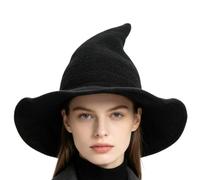 Witch Hat Foldable Wide Brim Knitted Halloween Headgear Cosplay Party Cap | Witch Hat Foldable Wide Brim Unisex Knitted Halloween Headgear Witch Cosplay Hat Women Men Festival Party Masquerade Decor