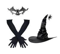 Witch Hat,women Witch Caps - Wide Brim Hat Costume Gloves Carnival Accessories for Women Adults Halloween Party Cosplay Masquerade Photo Props | Halloween Pleated Wîtch Hast Party Wîtch Hats Cloak
