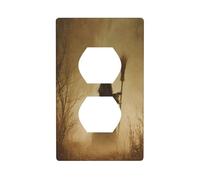 Witch in The Foggy Woods Dark Fantasy Couvercle de prise de courant pour interrupteur décoratif 1 gang Plaque murale pour cuisine salle de bain Taille 7 x 11,4 cm