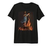 Witch Lighting Cigarette with Flames Occult Unholy Feminist T-Shirt Haut de Gamme