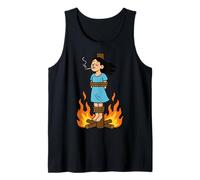 Witch Lighting Cigarette with Flames Occult Unholy Funny Débardeur