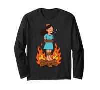 Witch Lighting Cigarette with Flames Occult Unholy Funny Manche Longue
