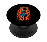 Witch Lighting Cigarette with Flames Occult Unholy Funny PopSockets PopGrip Adhésif