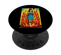 Witch Lighting Cigarette with Flames Occult Unholy Funny PopSockets PopGrip Adhésif