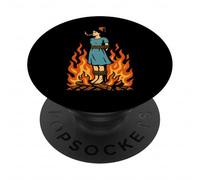 Witch Lighting Cigarette with Flames Occult Unholy Funny PopSockets PopGrip Adhésif